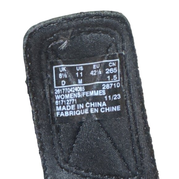 Clarks Calenne Maye Women's Black Leather Wedge Slide Sandals Two Straps Size 11 - Picture 13 of 14